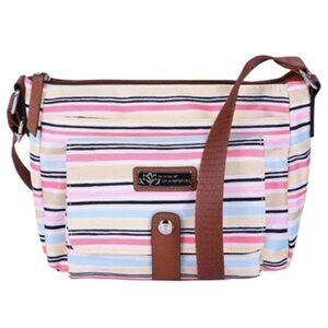 Lily Bloom Painted Strip Women Julia Crossbody Bag Purse Handbag Tote Bag